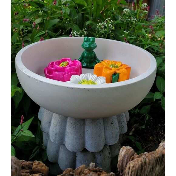 Handcrafted Cement Bee Watering Station, Butterfly Puddler Dish, Pollinator - Picture 7 of 10